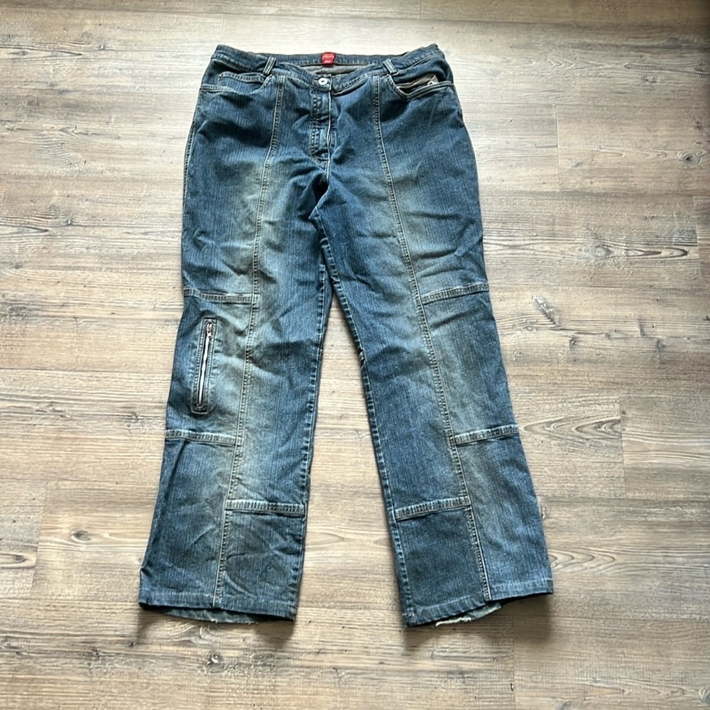 Olsen Europe Mona Carpenter Style Jeans size 14 Wife Leg Zipper Detail 90s Y2K